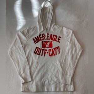 Men’s American Eagle Long-Sleeved T-shirt Hoodie, White Size Small